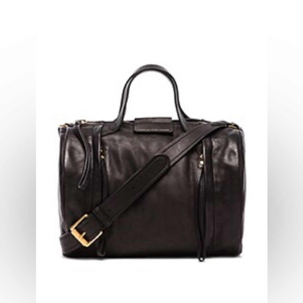 Marc by Marc Jacobs black leather moto satchel